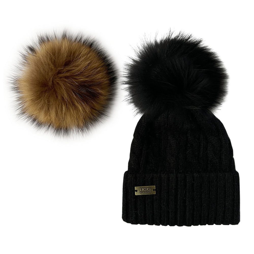 Mitchell-Y Pom Pom UGG Beanies 2P - UGG Specialist Australia
