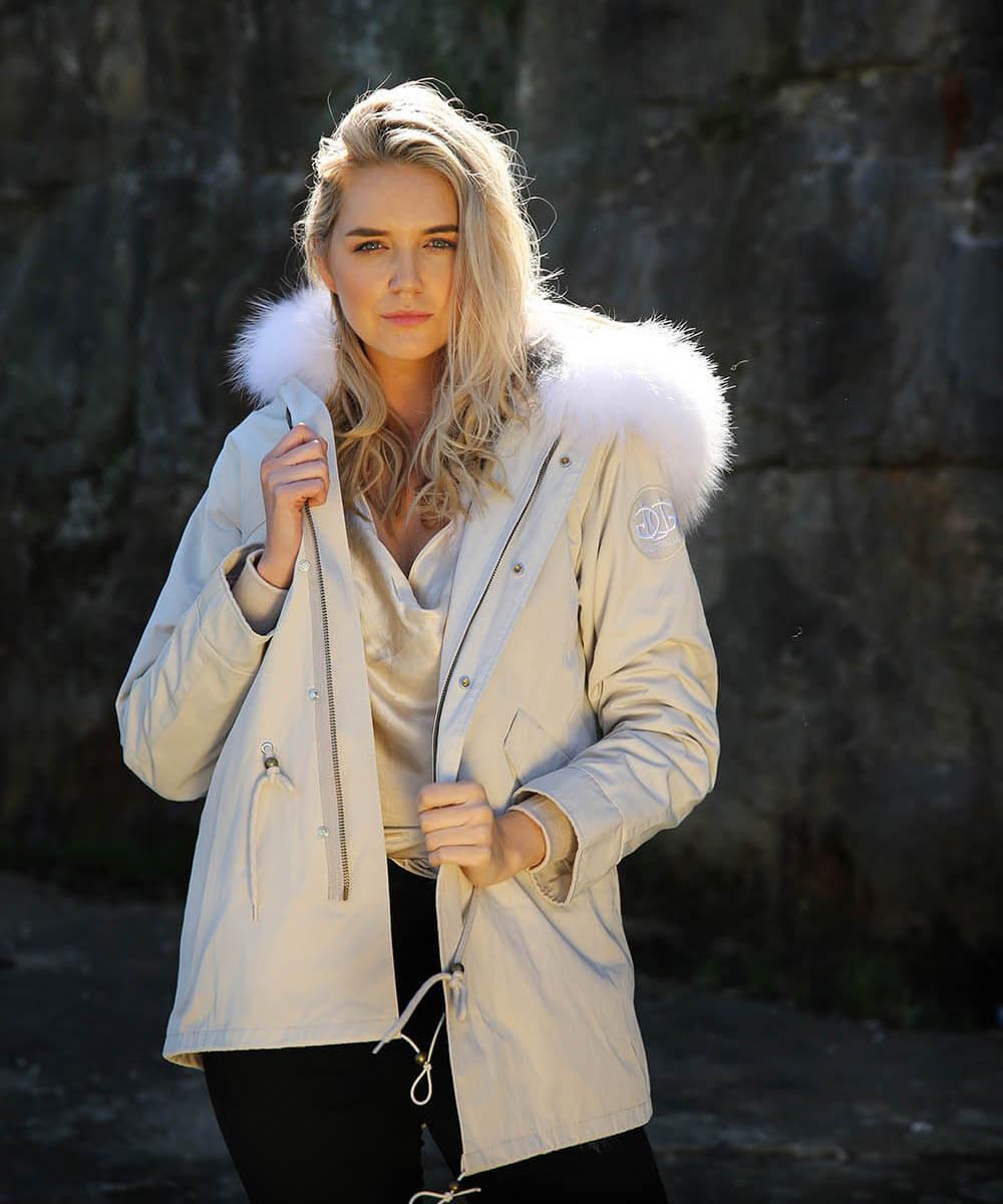 Parka Jacket Beige Grey - Women - UGG Specialist Australia
